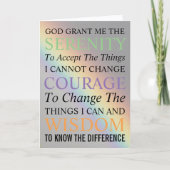 Serenity Prayer Kleurrijke regenboog Blank Bedankkaart (Voorkant)
