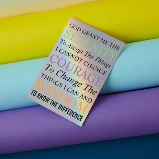 Serenity Prayer Kleurrijke regenboog Blank Bedankkaart