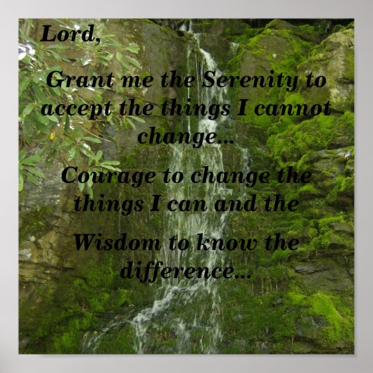 Serenity Prayer (kliff waterval) Poster (Voorkant)