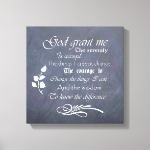 Serenity Prayer krijtbord Muurkunst, kies grootte Canvas Afdruk