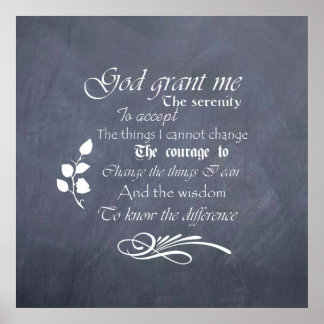 Serenity Prayer krijtbord poster afbeelding - retr