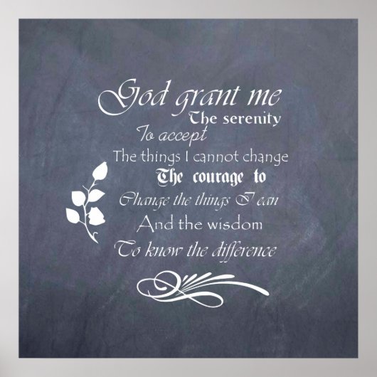 Serenity Prayer krijtbord poster afbeelding - retr (Voorkant)