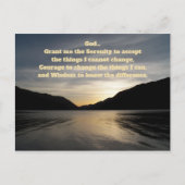 Serenity Prayer Lake Sunset Silhouette Briefkaart (Voorkant)