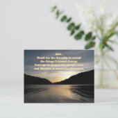 Serenity Prayer Lake Sunset Silhouette Briefkaart (Staand voorkant)