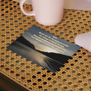 Serenity Prayer Lake Sunset Silhouette Briefkaart