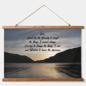 Serenity Prayer Lake Sunset Silhouette Foto Hangend Wandkleed (Voorkant)
