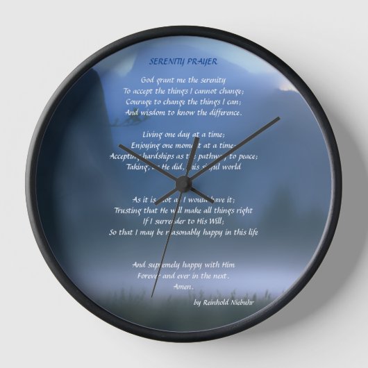 Serenity Prayer Large Clock (Voorkant)