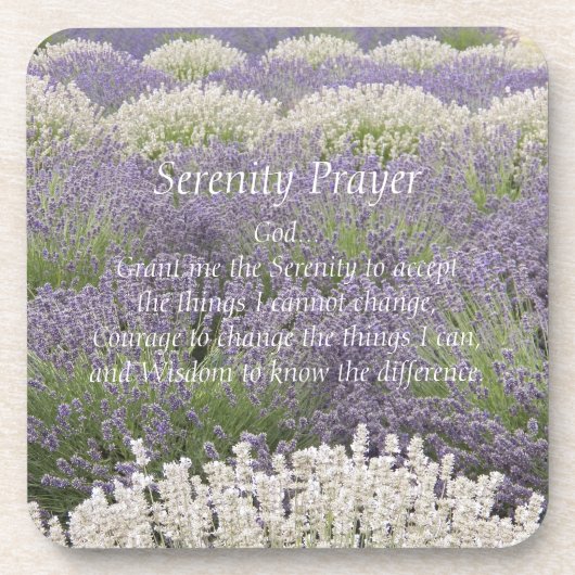 Serenity Prayer Lavender Garden Floral Bier Onderzetter (Voorkant)
