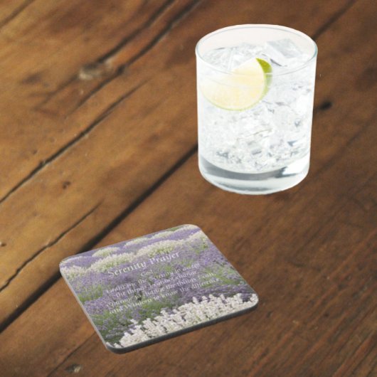 Serenity Prayer Lavender Garden Floral Bier Onderzetter