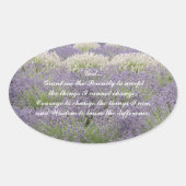 Serenity Prayer Lavender Garden Floral Ovale Sticker (Voorkant)