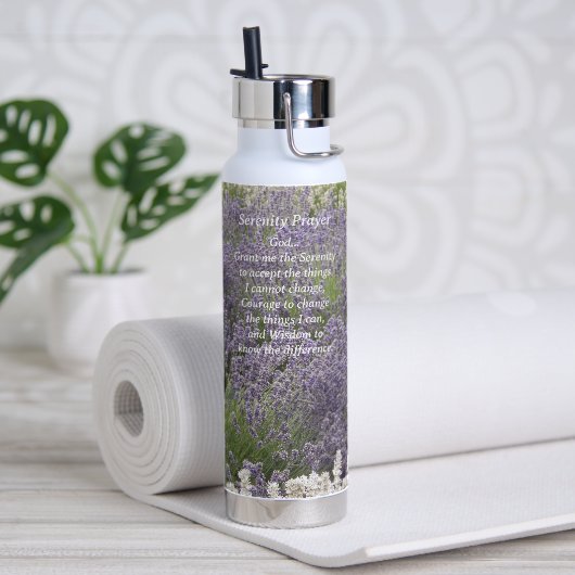 Serenity Prayer Lavender Garden Floral Waterfles (Yoga)