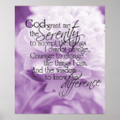 Serenity Prayer Light Paars Peony Poster (Voorkant)