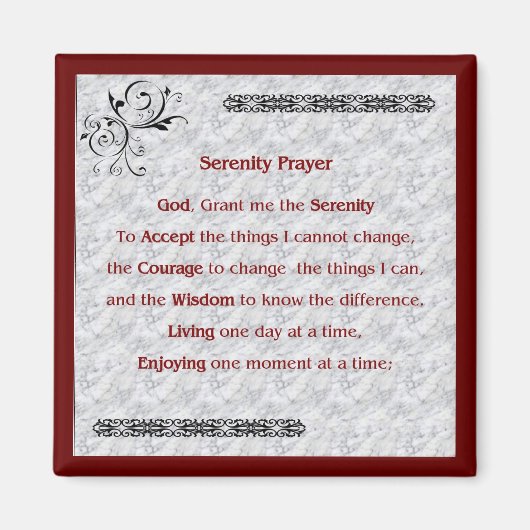 Serenity Prayer Magnet (Voorkant)