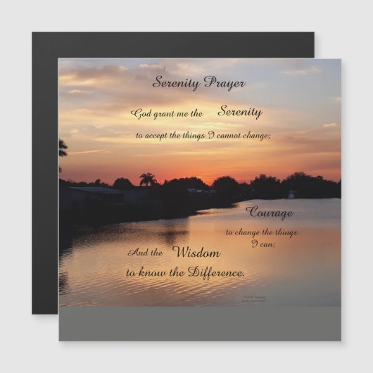 SERENITY PRAYER MAGNETISCHE KAART (Voorkant / Achterkant)
