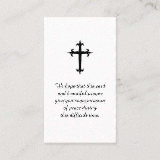 Serenity Prayer Memorial Begrafenis Waterverf Kaar Visitekaartje (Achterkant)