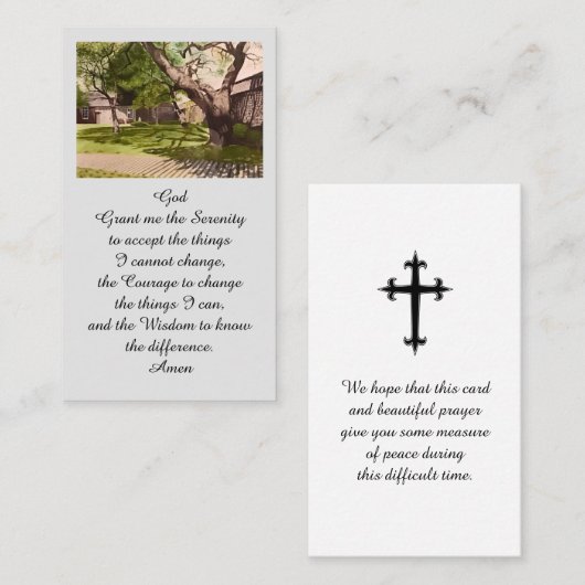 Serenity Prayer Memorial Begrafenis Waterverf Kaar Visitekaartje (Voorkant / Achterkant)