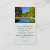 Serenity Prayer Memorial Kaart Visitekaartje (Voorkant)