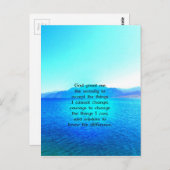 Serenity Prayer met Blue Ocean and Amazing Sky Briefkaart (Voorkant / Achterkant)