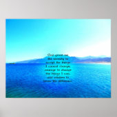 Serenity Prayer met Blue Ocean and Amazing Sky Poster (Voorkant)