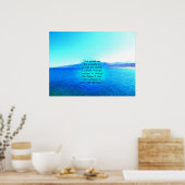 Serenity Prayer met Blue Ocean and Amazing Sky Poster (Keuken)