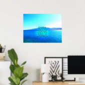 Serenity Prayer met Blue Ocean and Amazing Sky Poster (Thuiskantoor)