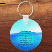 Serenity Prayer met Blue Ocean and Amazing Sky Sleutelhanger (Voorkant)