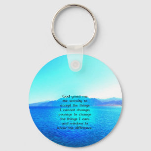 Serenity Prayer met Blue Ocean and Amazing Sky Sleutelhanger