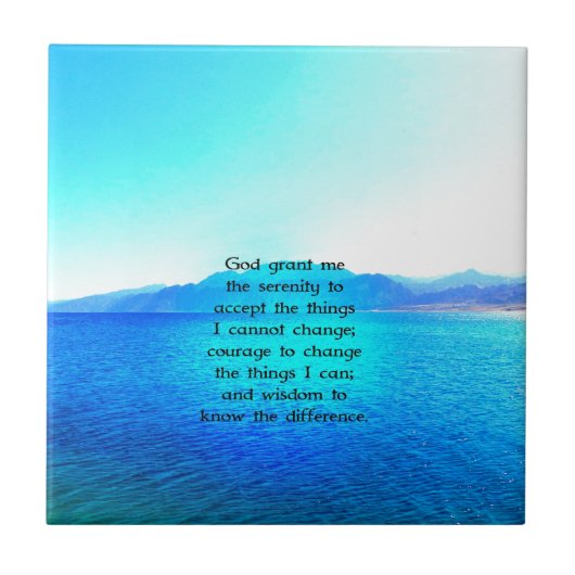 Serenity Prayer met Blue Ocean and Amazing Sky Tegeltje (Voorkant)