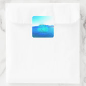 Serenity Prayer met Blue Ocean and Amazing Sky Vierkante Sticker (Tas)