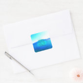 Serenity Prayer met Blue Ocean and Amazing Sky Vierkante Sticker (Envelop)