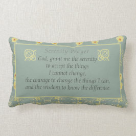 Serenity Prayer met Daisies op Grey Kussen