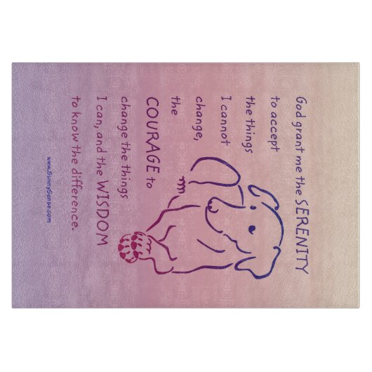 Serenity Prayer met Dog Cutting Board Snijplank (Voorkant)