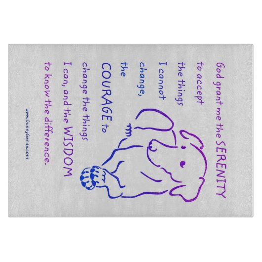 Serenity Prayer met Dog Cutting Board Snijplank (Voorkant)