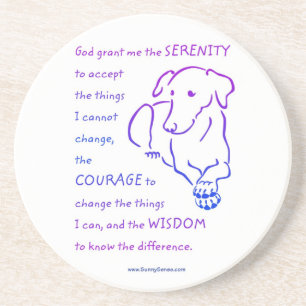 Serenity Prayer met Dog Onderzetters