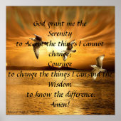 Serenity Prayer met Doves Poster (Voorkant)