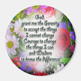 Serenity Prayer met Flowers Magneet