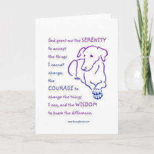 Serenity Prayer met Hond wenskaarten Kaart