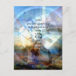 Serenity Prayer met inspirerende Motivatie kunst Briefkaart