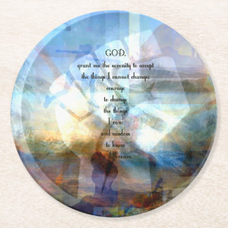 Serenity Prayer met inspirerende Motivatie kunst Ronde Kartonnen Onderzetter