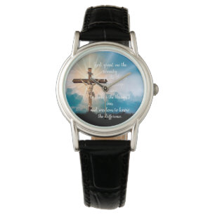 Serenity Prayer met Jezus op Crucifix  Horloge