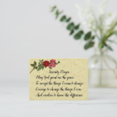 Serenity Prayer met kant en rozen Visitekaartje (Staand voorkant)