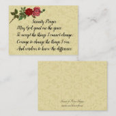 Serenity Prayer met kant en rozen Visitekaartje (Voorkant / Achterkant)