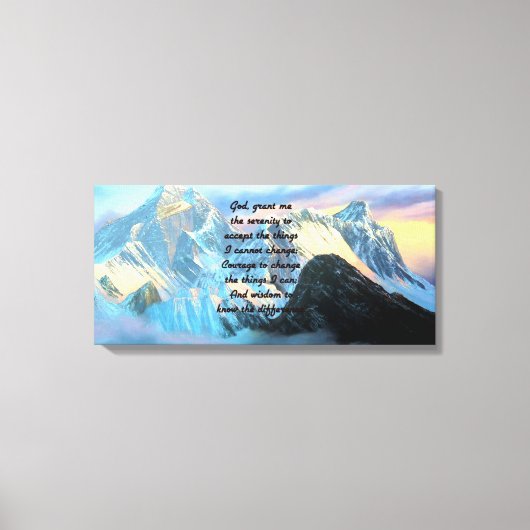 Serenity Prayer met panoramisch Uitzicht Mount Eve Canvas Afdruk (Voorkant)