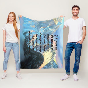 Serenity Prayer met panoramisch Uitzicht Mount Eve Fleece Deken