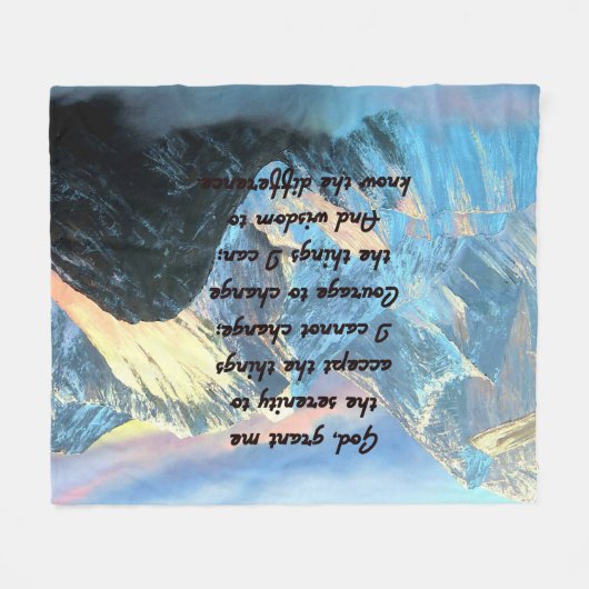 Serenity Prayer met panoramisch Uitzicht Mount Eve Fleece Deken (Voorkant (Horizontaal))