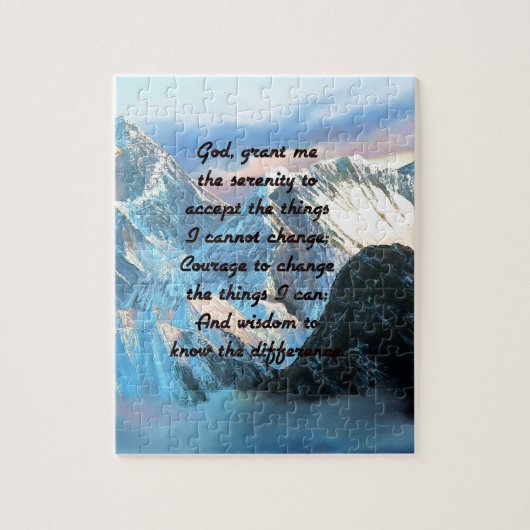 Serenity Prayer met panoramisch Uitzicht Mount Eve Legpuzzel (Verticaal)