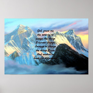 Serenity Prayer met panoramisch Uitzicht Mount Eve Poster