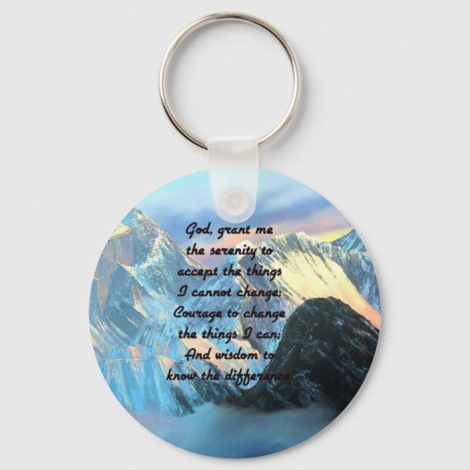 Serenity Prayer met panoramisch Uitzicht Mount Eve Sleutelhanger (Voorkant)