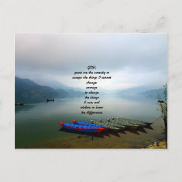 Serenity Prayer met Phewa Lake Panoramic Uitzicht Briefkaart