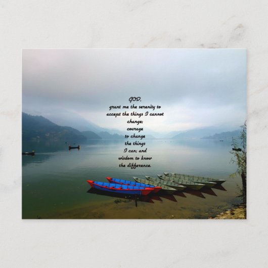Serenity Prayer met Phewa Lake Panoramic Uitzicht Briefkaart (Voorkant)